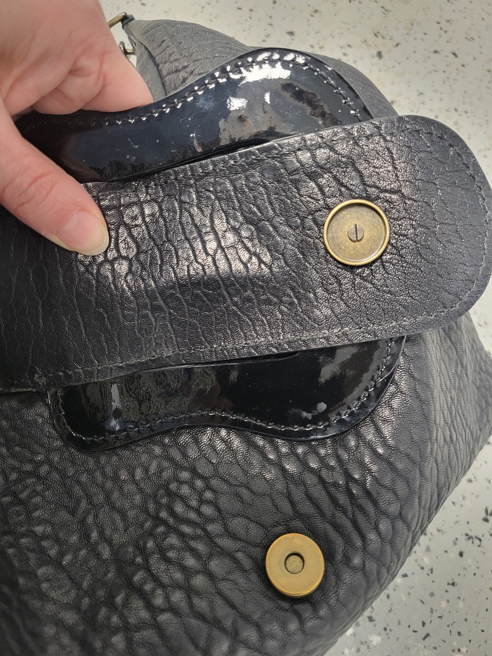 Vintage Fendi Black Leather Borsa B Hobo Shoulder Bag - Picture 5 of 14